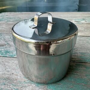 Vintage VOLLRATH Medical Surgical Canister Lidded 3 Inch Stainless Steel USA‎